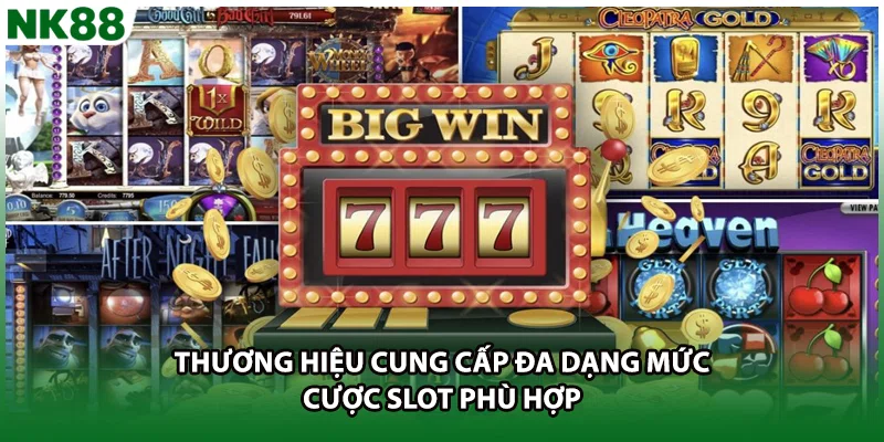 Thương hiệu cung cấp đa dạng mức cược slot phù hợp